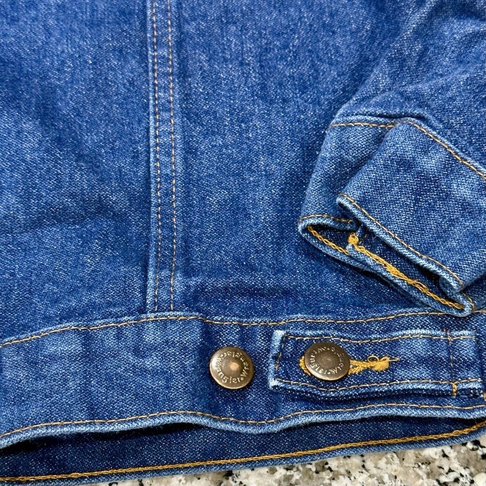 Wrangler Cowboy Cut Unlined Dark Blue Cotton Denim Jacket #84145PW Sz XS/SM Fit - Picture 10 of 12
